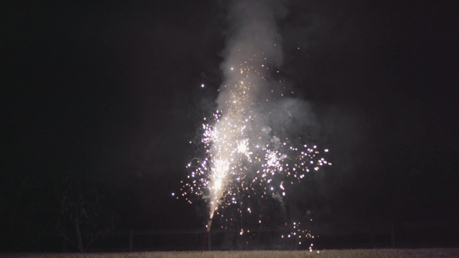 Roman candle exploding and going out ClipStock