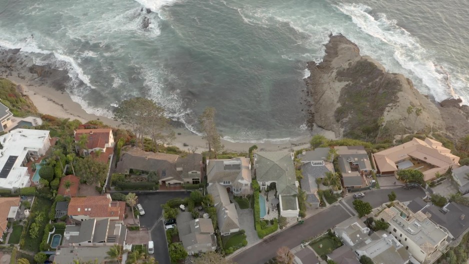 Ascending over Mussel Cove La Senda Laguna Beach California ClipStock