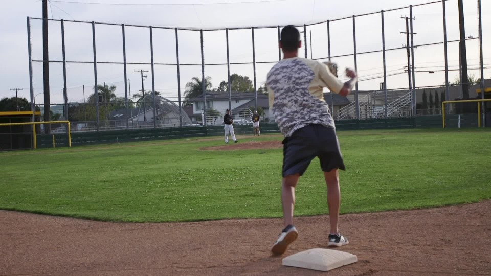 Medium of catcher throwing to second base slow motion ClipStock